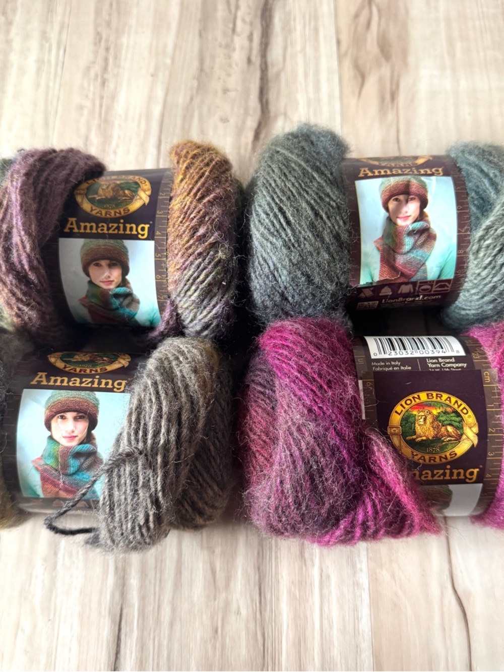 4 skeins Lion Brand Amazing Mohair Blend Yarn Bundle DISCOUNTED NEW knitting